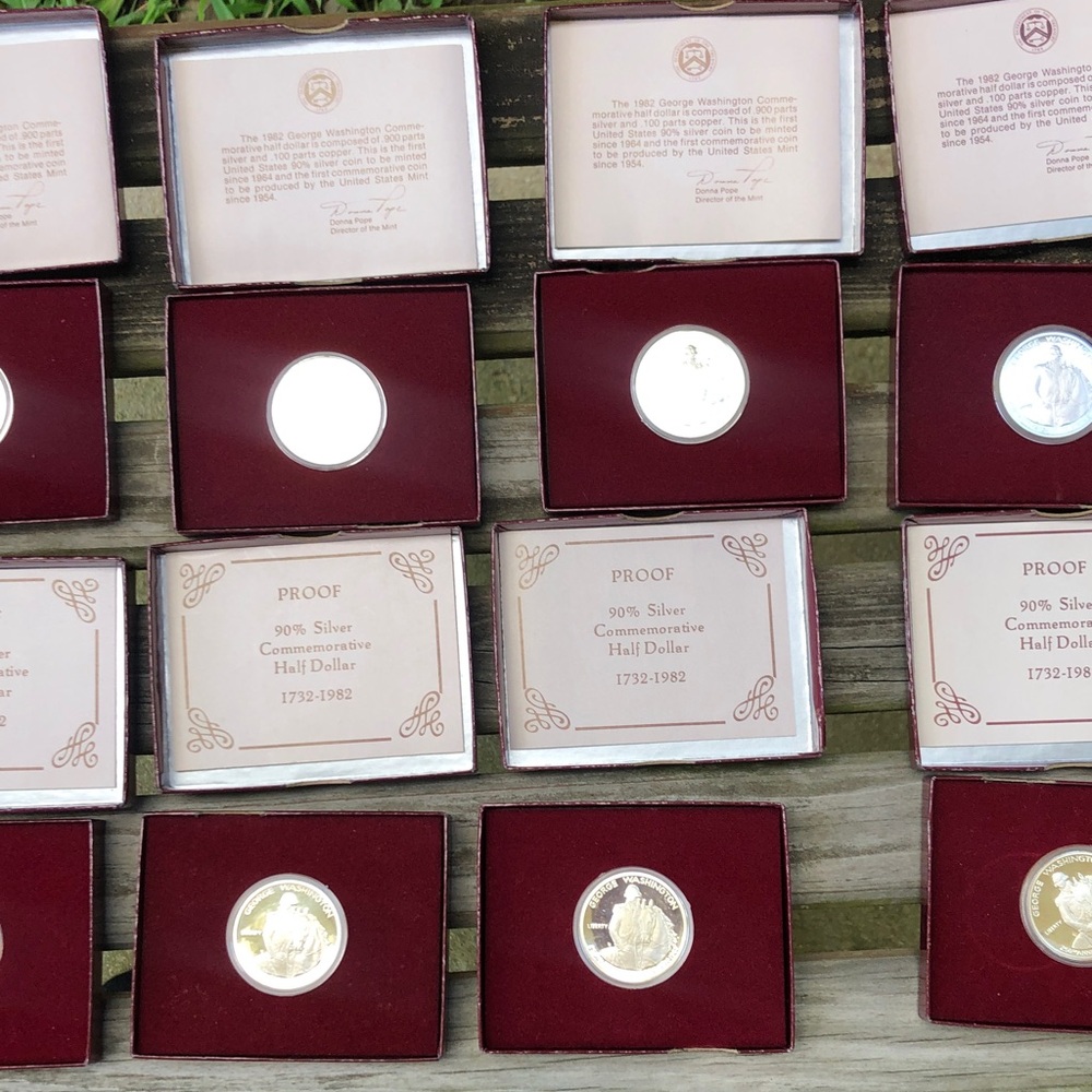90% silver Washington commemorative half dollars 10 coins - Picture 5 of 15